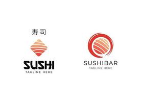 Japanese Sushi Dish Seafood Restaurant Bar logo design vector