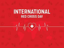 World red cross day concept vector illustration, May 8th clean elegant concept