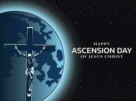 landscape vector illustration celebrating Ascension Day of Jesus Christ