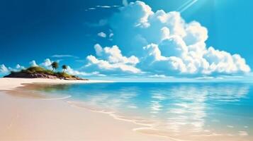 Landscape image of summer beach side sunny day for background. template web site design. photo