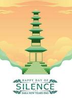 Bali's Day Of Silence And Hindu New Year Vector Illustration fit for Poster Banner and Template, Indonesain Bali's Nyepi Day,