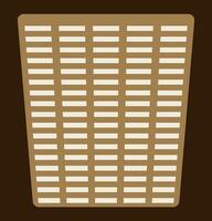 A wooden basket, can be also a laundry basket, wooden basket minimal style drawing, basket illustration vector, handmade product, brown wood, suitable for wood crafts sign and poster and banner vector