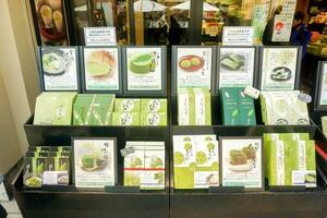 Uji, Kyoto prefecture, Japan, 2018 -  A wide range of products made from  Japanese green tea and by Uji city. Uji city earned a reputation for excellent green tea production most in japan. photo
