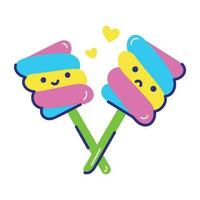 Trendy Marshmallow Lollipops vector