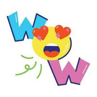 Trendy Wow Emoji vector