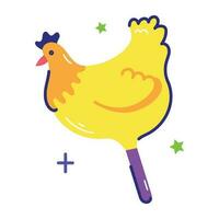 Trendy Rooster Lollipop vector
