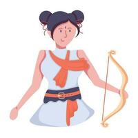 Trendy Female Archer vector