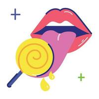 Trendy Licking Lollipop vector