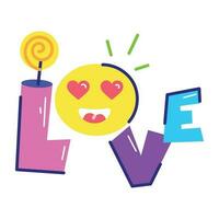 de moda amor emoji vector