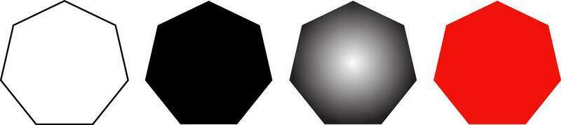 heptagon or septagon shape vector