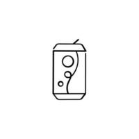 soda lata línea estilo icono diseño vector