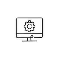 Computer Application Line Style Icon Design vector