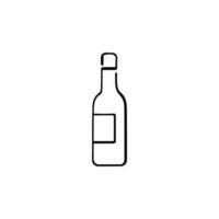 Wine Bottle Line Style Icon Design vector