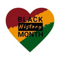 Vector illustration dedicated to the Celebration of African American History with an abstract logo with heart and the inscription Black History Month.