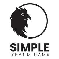 Logo design template, with a falcon head icon in a black circle vector