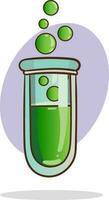 Cartoon illustration of a closed test tube with a sample on a white background vector