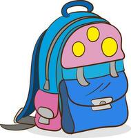 Illustration of a Blue School Backpack with a Rucksack vector