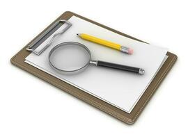 Blank Notepad and Magnify Glass photo