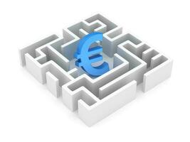 Euro Symbol in White Maze photo