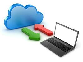 Cloud Computing with Laptop photo
