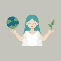 save earth vector flat concept illustration