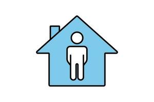 Quarantine icon. icon related to stay at home, social distancing. Two tone icon style design. Simple vector design editable