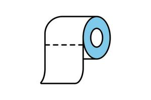 Toilet tissue paper roll icon. icon related to hygiene, bathroom. Two tone icon style design. Simple vector design editable