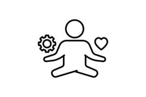 Stress Management icon. icon related to yoga, meditation, relaxation. Line icon style design. Simple vector design editable