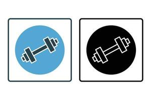 Barbell icon. icon related to fitness, sports equipment. Solid icon style design. Simple vector design editable