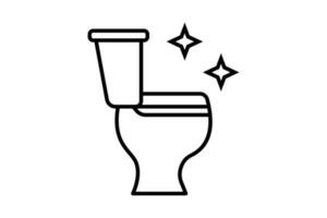 Toilet cleaning icon. icon related to hygiene, bathroom cleaning. Line icon style design. Simple vector design editable