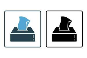 Tissue box icon. icon related to hygiene. Line icon style design. Simple vector design editable