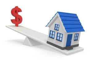 Dollar Symbol and Home with Balance photo