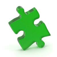 Green Glass Puzzle Piece photo