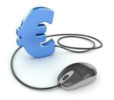 Euro symbol with computer mouse photo