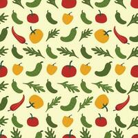 Seamless pattern with vegetables vector hand drawn