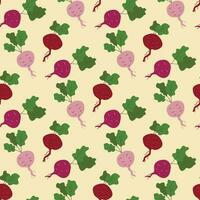 Seamless pattern with beets, hand drawn vector