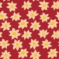 Seamless pattern with narcissus flowers. Vector hand drawn