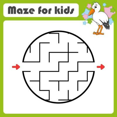 Abstract maze. Game for kids. Puzzle for children. cartoon style. Labyrinth conundrum. Find the right path. Cute character. Vector illustration.