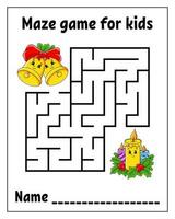 Square maze. Labyrinth conundrum. Game for kids. Puzzle for children. Cartoon character.  . vector