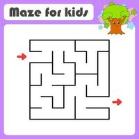 Abstract maze. Game for kids. Puzzle for children. cartoon style. Labyrinth conundrum. Color vector illustration. Find the right path. Cute character.