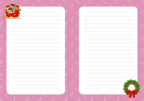 Colored sheet template for notes. Paper page for journal, notebook, diary, letters, schedule, organizer. vector