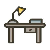 Desk Vector Thick Line Filled Colors Icon Design