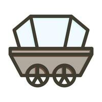 Wagon Vector Thick Line Filled Colors Icon Design