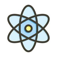 Atom Vector Thick Line Filled Colors Icon Design