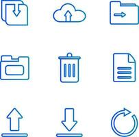 a small collection of media symbol gradient line icons in one vector