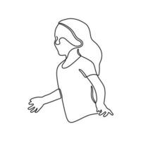 a drawing on line art children black minimalist simple line vector