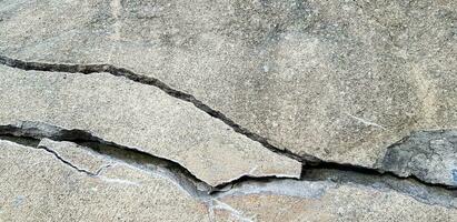Cracked floor or broken wall for background. Damaged or Injured construction, Earthquake, Damage and Bad installation photo