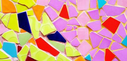 Colorful of mosaic floor or wall for background. Art wallpaper, Cracked, Shape and Abstract photo
