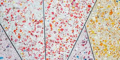 Black line and Colorful or multicolored of textured tile floor or wall for background. Art or Abstract wallpaper concept photo