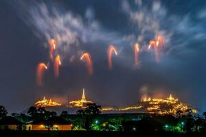 fireworks celebration in the dark sky photo